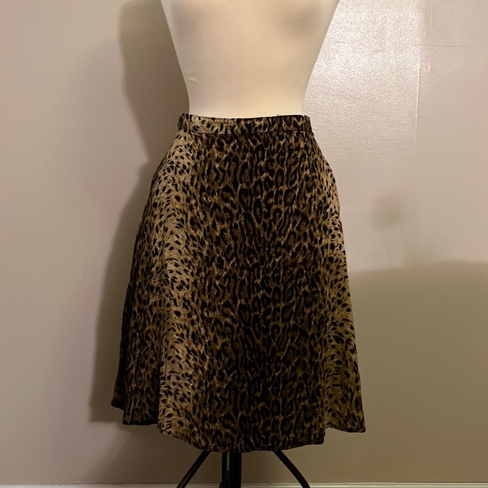 Blanco leopard print midi skirt